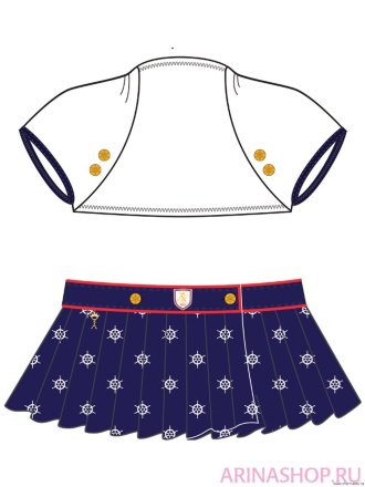 Пляжный комплект для девочек (топ+юбка) Ricca серия Regatta’s star