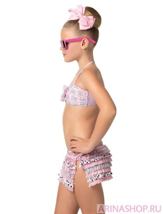 Купальник для девочек (бюст, плавки, юбка) серия Candy floss