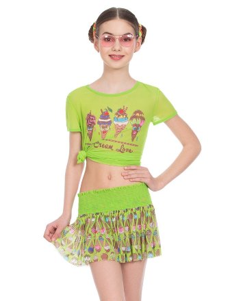 Пляжный комплект для девочек (футболка+юбка) GF/GU 041906